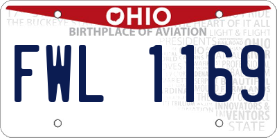 OH license plate FWL1169