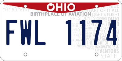 OH license plate FWL1174