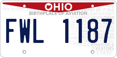 OH license plate FWL1187