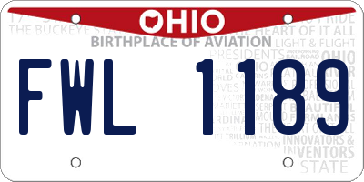 OH license plate FWL1189