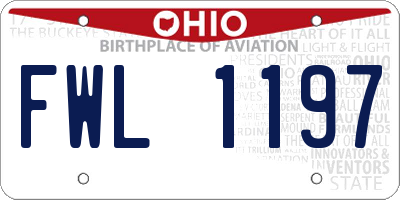 OH license plate FWL1197