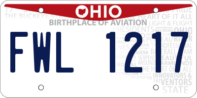 OH license plate FWL1217