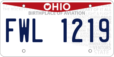 OH license plate FWL1219