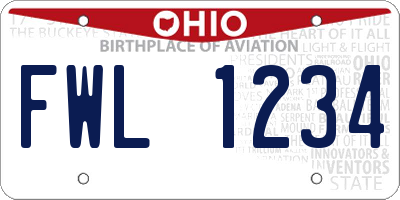 OH license plate FWL1234