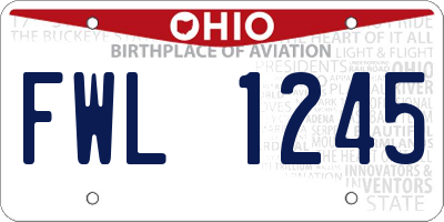 OH license plate FWL1245