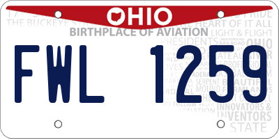 OH license plate FWL1259