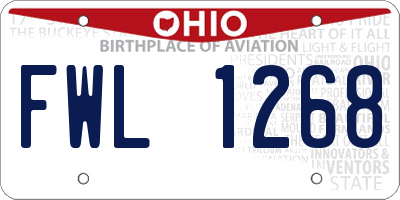 OH license plate FWL1268
