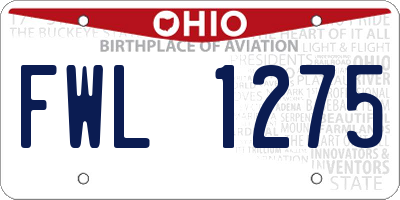 OH license plate FWL1275