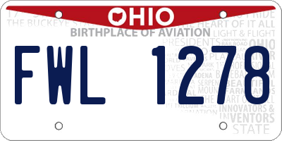 OH license plate FWL1278