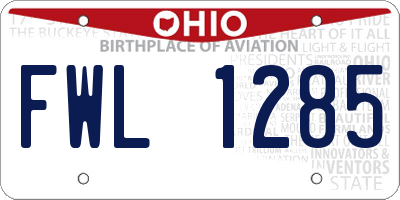 OH license plate FWL1285