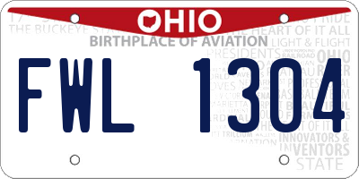 OH license plate FWL1304