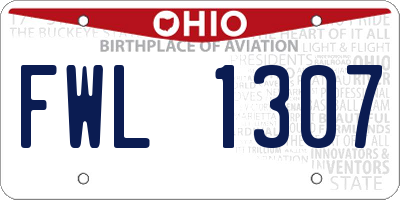 OH license plate FWL1307