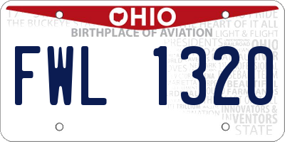 OH license plate FWL1320
