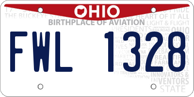 OH license plate FWL1328