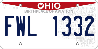 OH license plate FWL1332