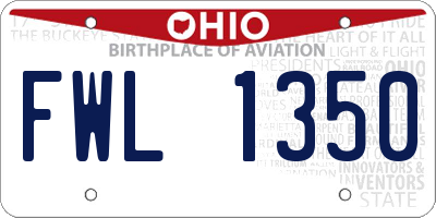 OH license plate FWL1350