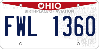OH license plate FWL1360