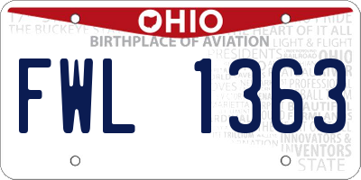 OH license plate FWL1363