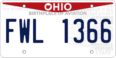 OH license plate FWL1366