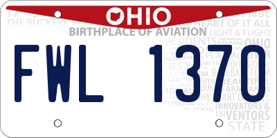 OH license plate FWL1370