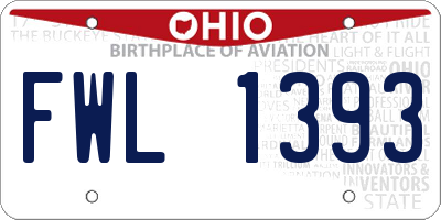 OH license plate FWL1393