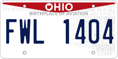 OH license plate FWL1404