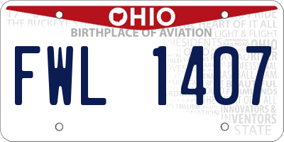 OH license plate FWL1407