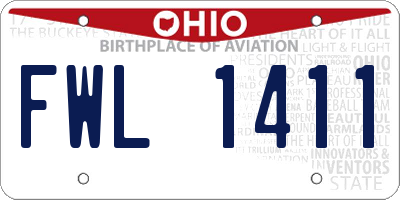OH license plate FWL1411