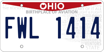 OH license plate FWL1414