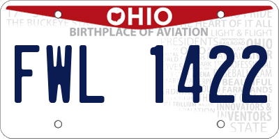 OH license plate FWL1422