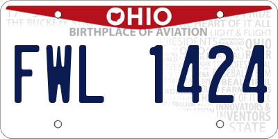 OH license plate FWL1424