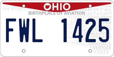 OH license plate FWL1425