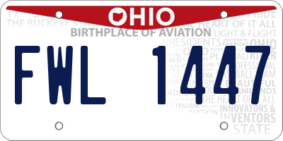 OH license plate FWL1447