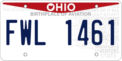 OH license plate FWL1461