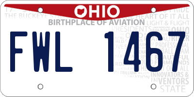 OH license plate FWL1467