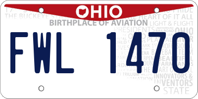 OH license plate FWL1470