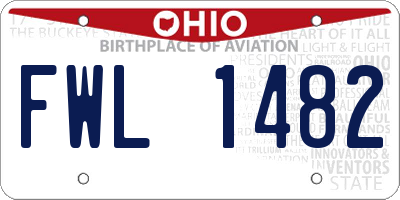 OH license plate FWL1482