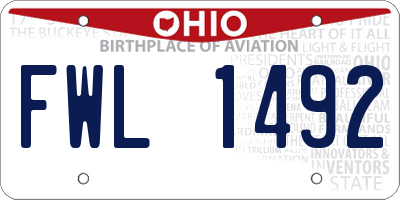 OH license plate FWL1492
