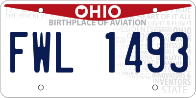 OH license plate FWL1493