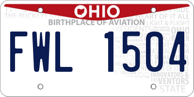 OH license plate FWL1504