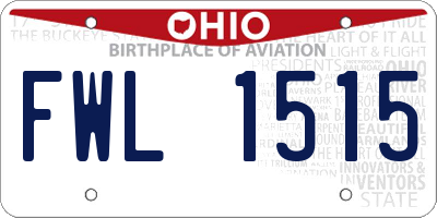 OH license plate FWL1515