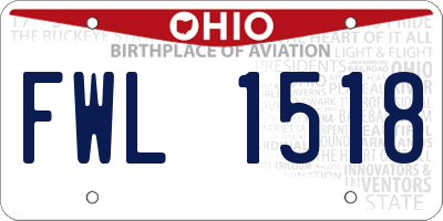 OH license plate FWL1518