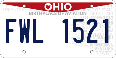 OH license plate FWL1521