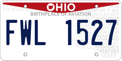 OH license plate FWL1527