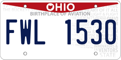 OH license plate FWL1530