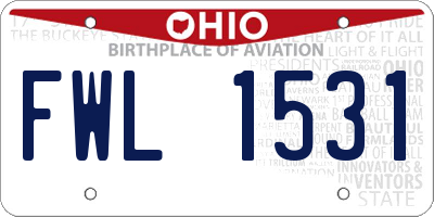 OH license plate FWL1531