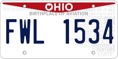 OH license plate FWL1534