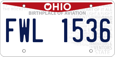 OH license plate FWL1536