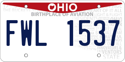 OH license plate FWL1537