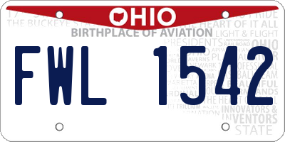 OH license plate FWL1542